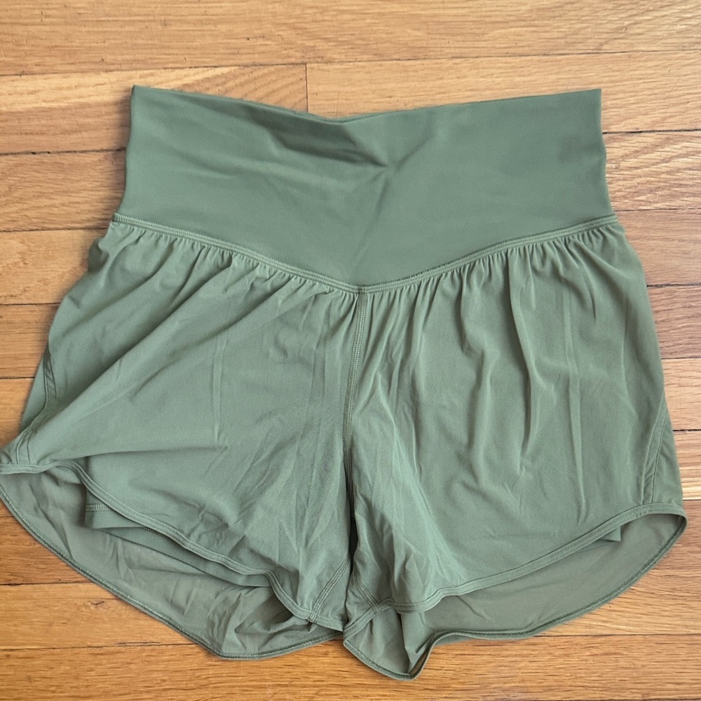 Lululemon Athletica High-Waisted Green Shorts